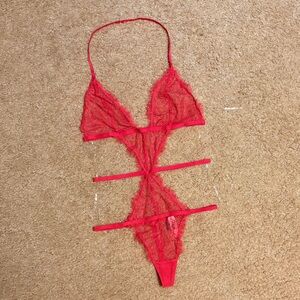 Victoria's Secret Scarlet Lace Cutout Chemise